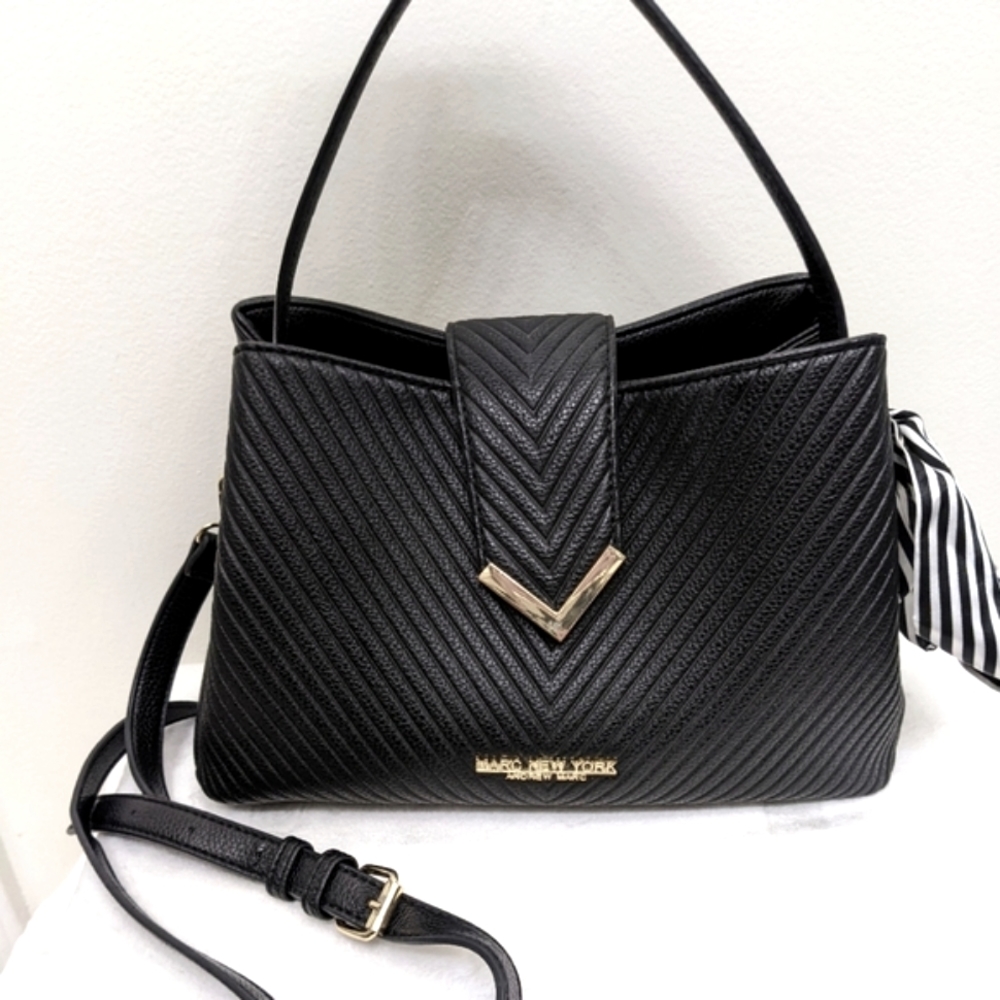 Marc New York Andrew Marc Black Quilted Bag- Convertible Crossbody